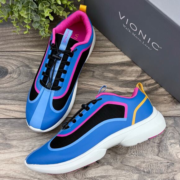 Vionic Blue and Pink Women's Waterproof Sneakers - Picture 1 of 10